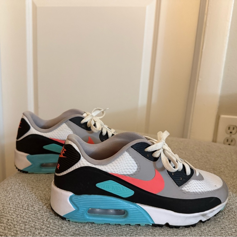 Nike Golf Sneakers - White, Black, Pink, and Blue